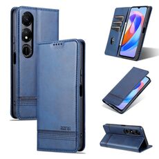 For Honor Play 40 AZNS Custodia per telefono in pelle a conchiglia con struttura in vitello magnetico (blu scuro)