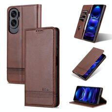 Per Honor X50i/90 Lite AZNS custodia magnetica in pelle di vitello con vibrazione (marrone scuro)