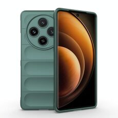 Per vivo X100 5G Magic Shield TPU + custodia per telefono in flanella (verde scuro)