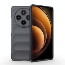 Per vivo X100 5G Magic Shield TPU + custodia per telefono in flanella (grigio scuro)