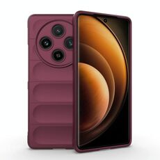 Per vivo X100 5G Magic Shield TPU + custodia per telefono in flanella (vino rosso)