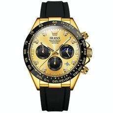 OLEVS 2875 Cronografo sportivo multifunzionale da uomo Orologio al quarzo impermeabile (oro)