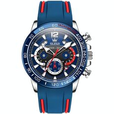 OLEVS 9936 Orologio al quarzo impermeabile sportivo multifunzionale da uomo (blu)