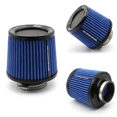 XH-UN077-079 Filtro di aspirazione dell'aria del motore a cono freddo ad alto flusso per auto, dimensioni: 76 mm (blu)
