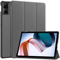 Custodia per tablet in pelle con supporto a 3 pieghe in puro colore per Xiaomi Redmi Pad SE Custer (grigio)