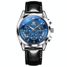 OLEVS 2876 Orologio da uomo cronografo sportivo multifunzionale al quarzo (blu)