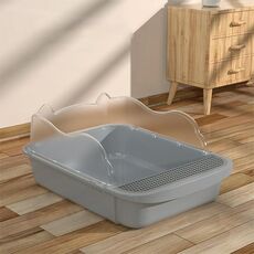 Toilette per gatti con deodorazione per lettiera per gatti semichiusa con deflettore per orecchie di gatto, dimensioni: taglia grande (colore casuale)