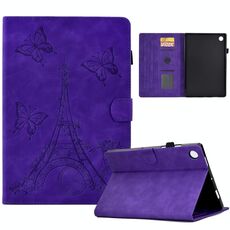 Custodia per tablet in pelle Flip Tower goffrata per Samsung Galaxy Tab A9+ con funzione Sleep/Wake-up (Viola)