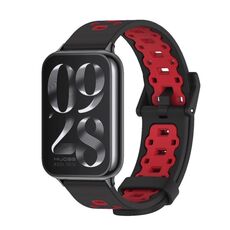 Per Xiaomi Mi Band 8 Pro Mijobs cinturino in silicone traspirante con foro quadrato (nero rosso)