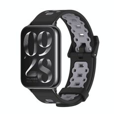 Per Xiaomi Mi Band 8 Pro Mijobs cinturino in silicone traspirante con foro quadrato (nero grigio)