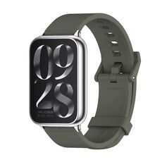 Per Xiaomi Mi Band 8 Pro Mijobs cinturino in silicone traspirante (verde kaki + argento)
