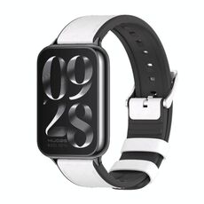 Per cinturino in pelle TPU Xiaomi Mi Band 8 Pro Mijobs (bianco nero)