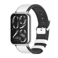 Per cinturino in pelle TPU Xiaomi Mi Band 8 Pro Mijobs (bianco argento)