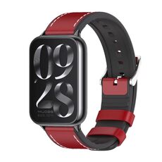 Per cinturino in pelle TPU Xiaomi Mi Band 8 Pro Mijobs (rosso nero)