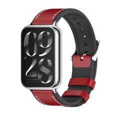 Per cinturino in pelle TPU Xiaomi Mi Band 8 Pro Mijobs (rosso argento)