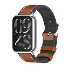 Per cinturino in pelle TPU Xiaomi Mi Band 8 Pro Mijobs (marrone argento)