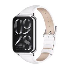 Per Xiaomi Mi Band 8 Pro Mijobs cinturino sottile in vera pelle (bianco argento)