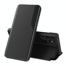 Custodia per telefono in pelle con supporto a vibrazione per Samsung Galaxy S24 Ultra 5G (nera)