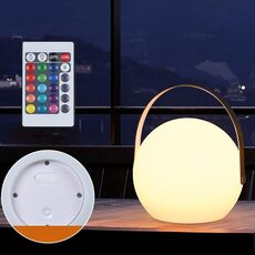 Luce notturna a LED a 16 colori con lampada da tavolo ricaricabile USB a lanterna a sospensione con manico (sfera)
