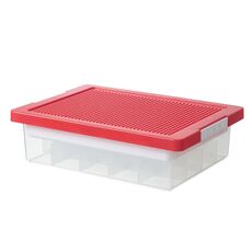 Scatola di immagazzinaggio di blocchi di costruzione di parti di giocattoli per bambini (rosso)
