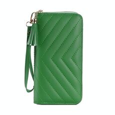 Lingerie Portafoglio lungo da donna Borsa per cellulare con pochette di grande capacità (verde)