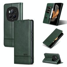 Per Honor Magic6 Pro AZNS custodia magnetica in pelle di vitello con vibrazione (verde scuro)