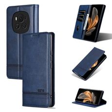 Per Honor Magic6 AZNS Custodia magnetica in pelle di vitello con vibrazione (blu scuro)