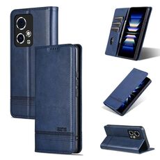 Custodia per telefono in pelle flip con texture magnetica per Honor 90 GT AZNS (blu scuro)