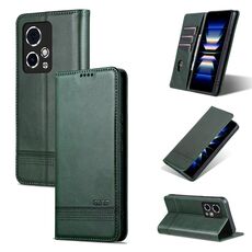 Custodia per telefono in pelle flip con texture magnetica per Honor 90 GT AZNS (verde scuro)