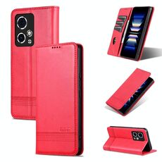 Custodia per telefono in pelle flip con texture magnetica per Honor 90 GT AZNS (rossa)