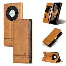 Per Honor Magic6 Lite 5G/X9b AZNS custodia magnetica in pelle di vitello con vibrazione (marrone chiaro)