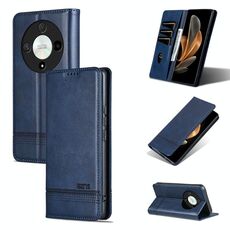 Per Honor Magic6 Lite 5G/X9b AZNS custodia magnetica in pelle di vitello con vibrazione (blu scuro)