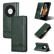 Per Honor Magic6 Lite 5G/X9b AZNS custodia magnetica in pelle di vitello con vibrazione (verde scuro)