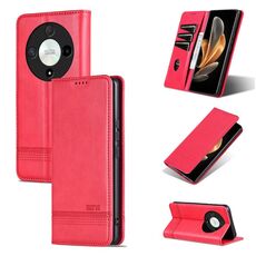Per Honor Magic6 Lite 5G/X9b AZNS custodia magnetica in pelle di vitello con vibrazione (rossa)