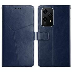 Per Honor 200 Lite Custodia per cellulare in pelle con motivo a Y (blu)
