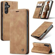 Per Samsung Galaxy A35 5G CaseMe 013 Custodia per telefono in pelle con vibrazione orizzontale multifunzionale (marrone)