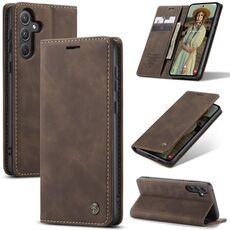Per Samsung Galaxy A55 5G CaseMe 013 Custodia per telefono in pelle con vibrazione orizzontale multifunzionale (caffè)
