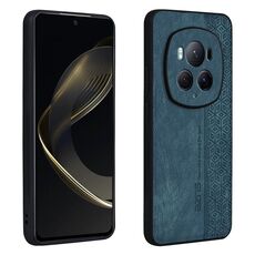 Custodia per telefono con sensazione di pelle in rilievo AZNS 3D per Honor Magic6 Pro (verde scuro)