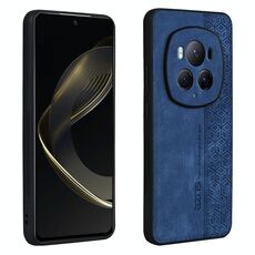 Custodia per telefono con sensazione di pelle in rilievo AZNS 3D per Honor Magic6 Pro (blu zaffiro)