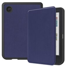 Per KOBO Clara Colore / BW Tinta unita Voltaggio Caster Custodia in pelle TPU Smart Tablet (Blu scuro)