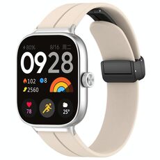 Per cinturino in silicone con fibbia magnetica pieghevole Redmi Watch 4 scanalature (Starlight)