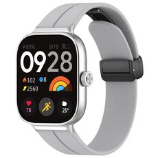 Per cinturino in silicone con fibbia magnetica pieghevole Xiaomi Mi Band 8 Pro (grigio chiaro)