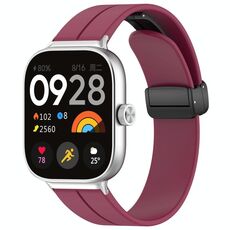 Per cinturino in silicone con fibbia magnetica pieghevole Xiaomi Mi Band 8 Pro (vino rosso)