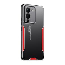 Custodia per telefono ibrida in metallo TPU per vivo S15 Blade Series (rossa)