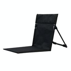 Sedia da campeggio pieghevole leggera e confortevole da campeggio Parco per il tempo libero Sedia da spiaggia portatile con cuscino singolo (Nero)