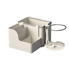 Portabicchieri per auto, organizer per fazzoletti, box per braccioli per auto, ripiano portaoggetti (beige)