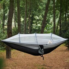 Amaca per il tempo libero del parco all'aperto Amaca ispessita da campeggio selvaggia con zanzariere (grigio nero)