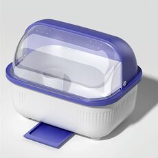 Scolapiatti per stoviglie da cucina antipolvere per la casa, scatola di stoccaggio per stoviglie, specifiche: S (viola)