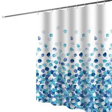 Tenda da bagno in tessuto poliestere impermeabile addensato per la casa 280x200 cm (petalo blu)