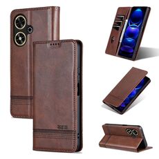 Per Honor Play 50/Play 50m 5G AZNS custodia magnetica in pelle di vitello con vibrazione (marrone scuro)
